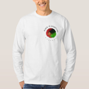 Camiseta Pan-africana menina mulher negra verde vermelho or