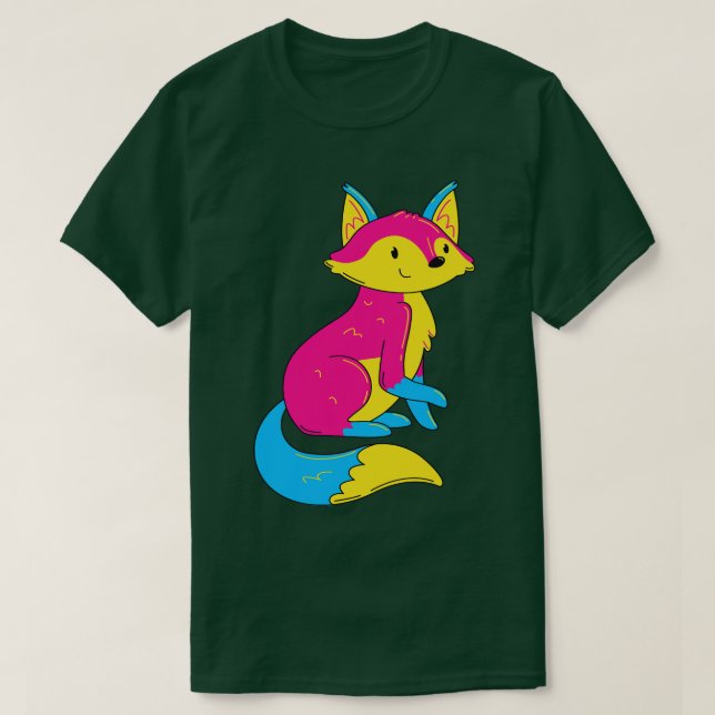 Camiseta Pan Flag Cores Fox Pride Pansexual I (Frente do Design)