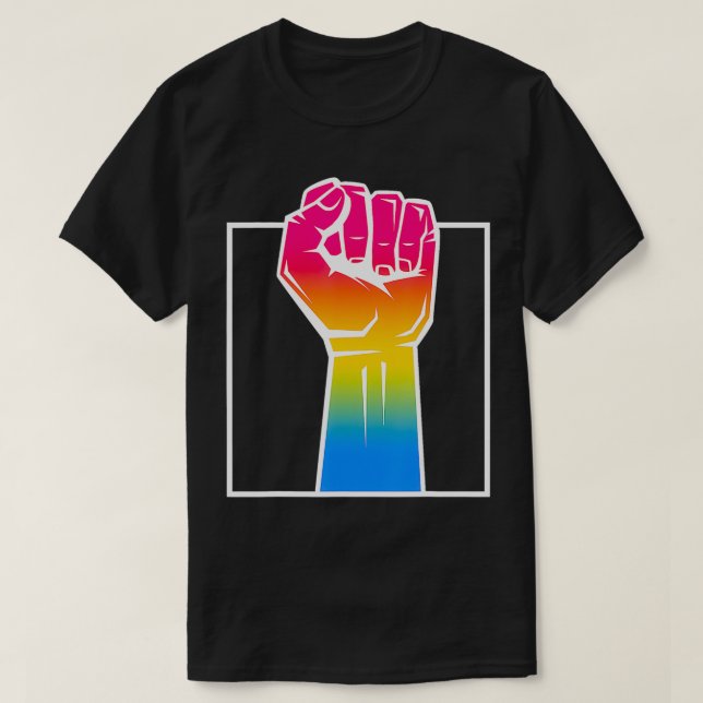 Camiseta Pan Pride Solidarity Support LGBTQ Panseual  (Frente do Design)