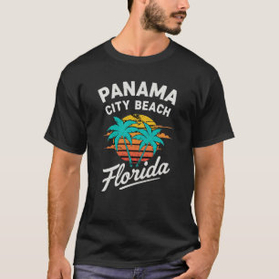 Camiseta Panamá City Beach FL Retro Sunset Graphic