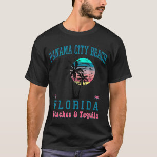 Camiseta Panamá City Beach Florida Retro Vintage Palm Trees