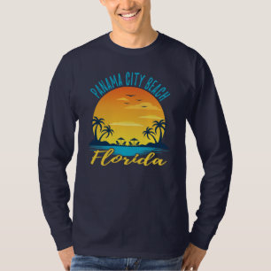 Camiseta Panama City Beach Flórida Sunset Retro Vacage