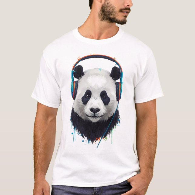 Camiseta Pancadas Zen – Panda Abstrato em Fluxo de Cor (Frente)