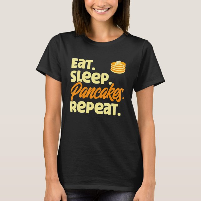 Camiseta Pancake Lover Kids Eat Sleep Pancakes Repeat (Frente)