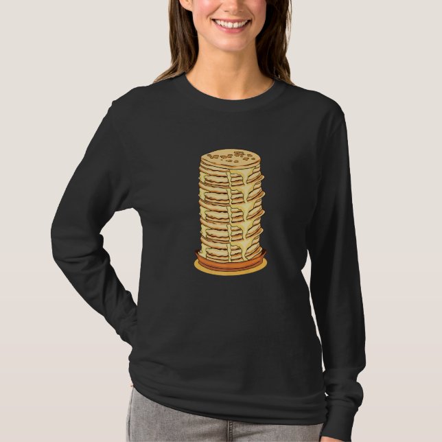 Camiseta Pancake Maple Syrup Breakfast Brunch Sábado Morn (Frente)