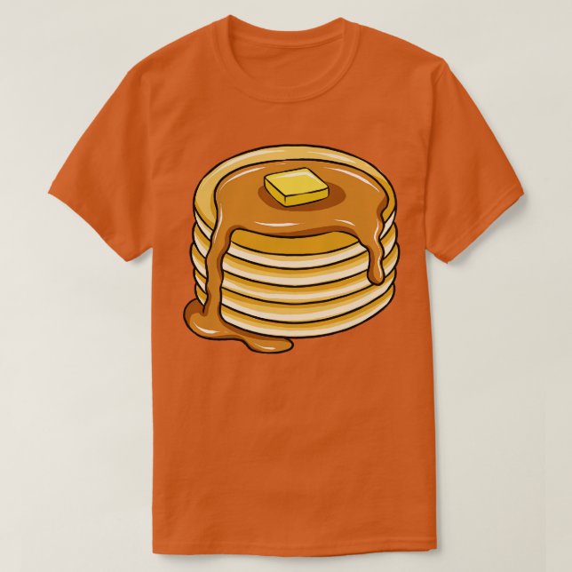Camiseta Pancake Stack Com Xarope De Mapeamento (Frente do Design)