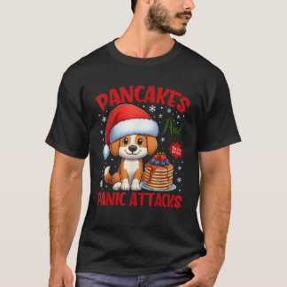 Camiseta Pancakes And Panic Attacks Funny Dog Pancake Chris