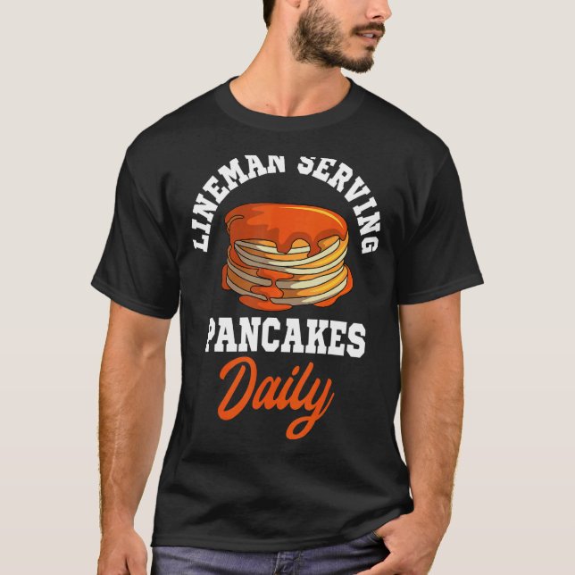Camiseta Pancakes Lineman Waffle Breakfast Flapjack Hotcake (Frente)
