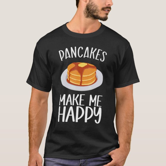 Camiseta Pancakes me fazem feliz café da manhã (Frente)
