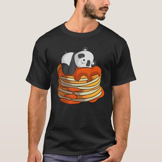 Camiseta Pancakes Panda No Waffle Breakfast Flapjack Hotcak (Frente)