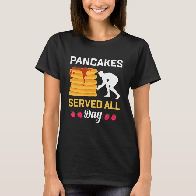 Camiseta Pancakes Servidos O Dia Todo Pancakes De Futebol O (Frente)