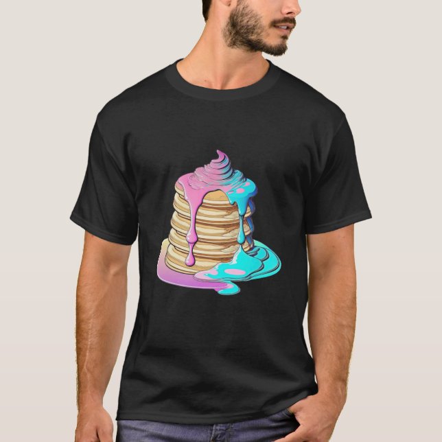 Camiseta Pancakes Vaporwave Retrowave Aesthetic (Frente)
