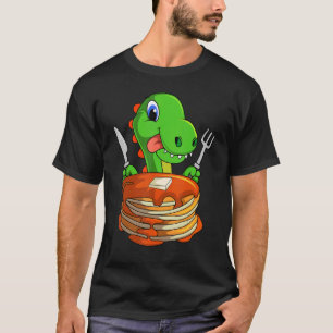 Camiseta Pancakes Waffle Dinosaur Café Da Manhã Flapjack Tr