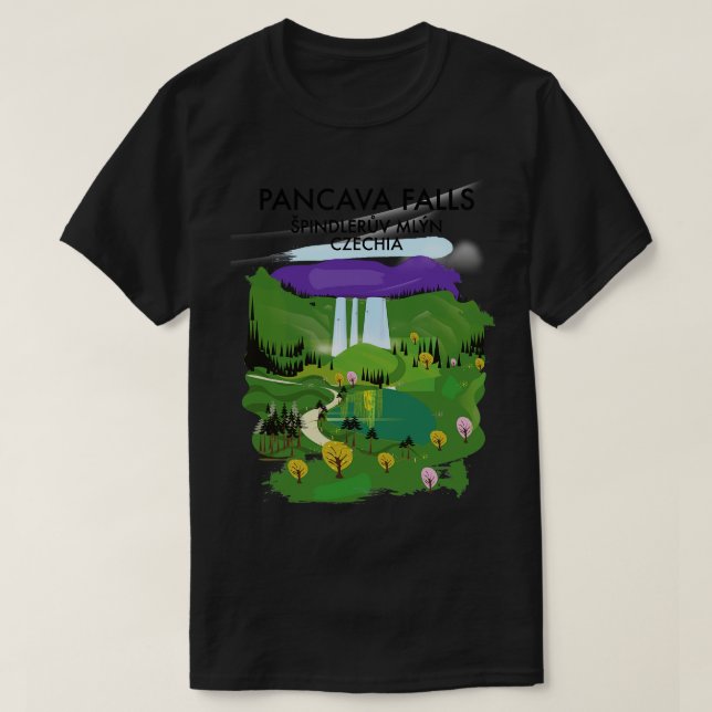 Camiseta Pancava Falls pindlerv Milhões de posteres de viag (Frente do Design)