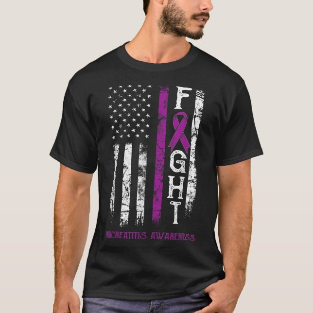 Camiseta Pancreatite Warrior U Flag (Frente)
