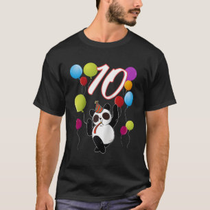 Camiseta Panda 10 Anos Panda Com Balões Baseball
