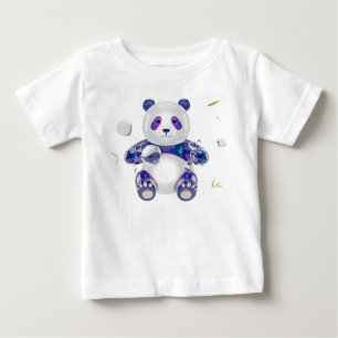 Camiseta Panda 3D Vidro Líquido Holográfico Conceitual