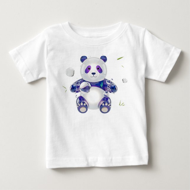 Camiseta Panda 3D Vidro Líquido Holográfico Conceitual (Frente)
