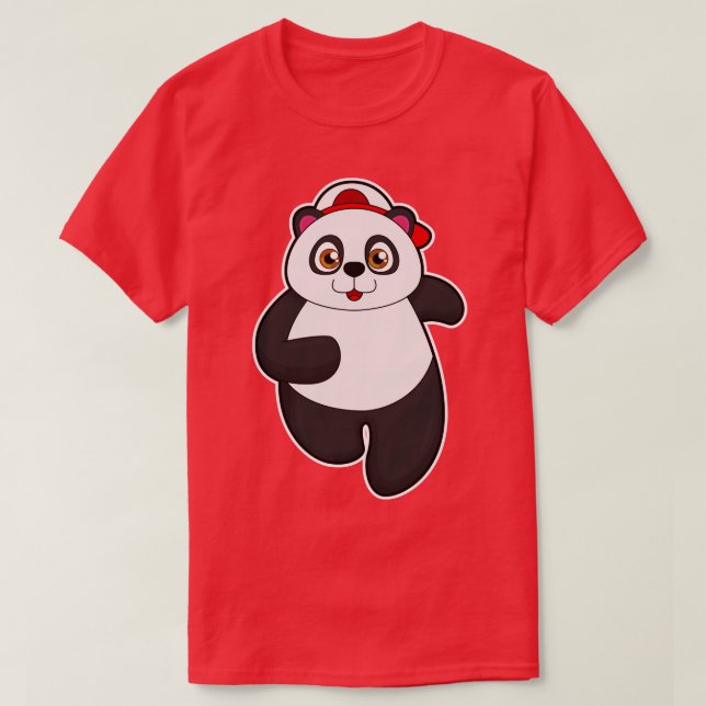 Camiseta Panda a Correr com Boné (Frente do Design)