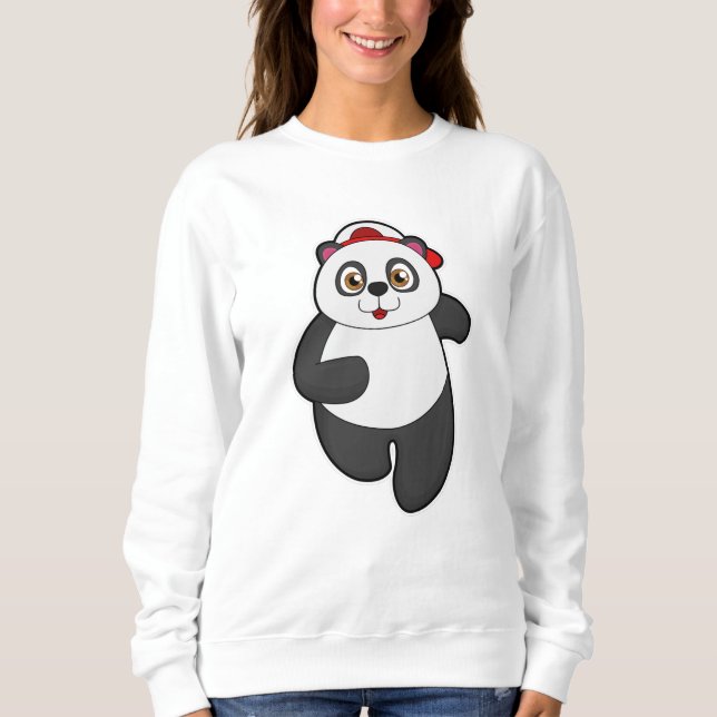 Camiseta Panda a Correr com Boné (Frente)