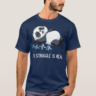 Camiseta Panda A Luta é Real para Homens Meninos Garota