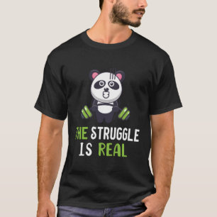 Camiseta Panda, A Luta É Um Giro De Panda Que Levanta Peso 
