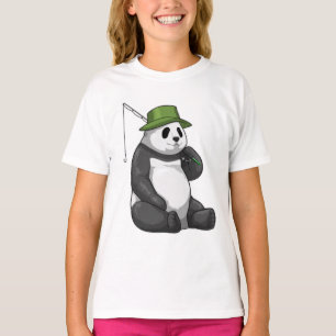 Camiseta Panda a pescar com cana de pesca