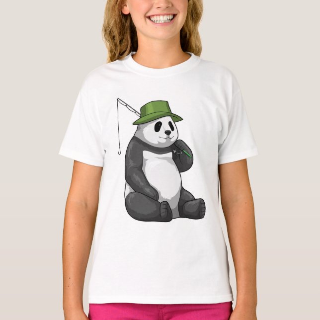 Camiseta Panda a pescar com cana de pesca (Frente)