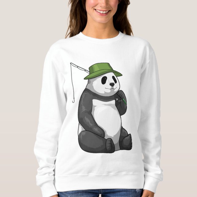 Camiseta Panda a pescar com cana de pesca (Frente)