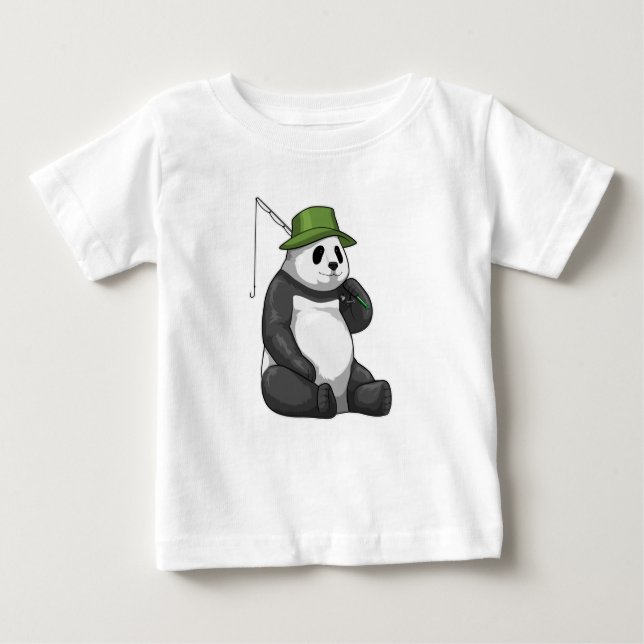 Camiseta Panda a pescar com cana de pesca (Frente)