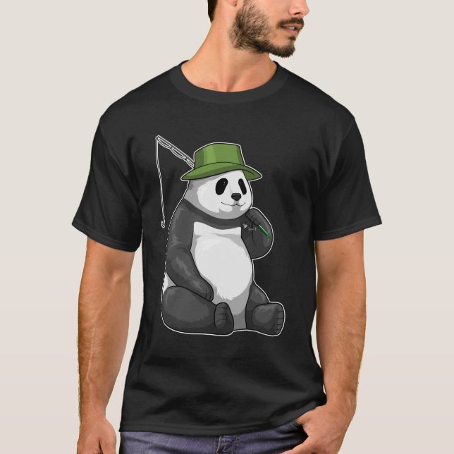 Camiseta Panda a pescar com cana de pesca (Frente)
