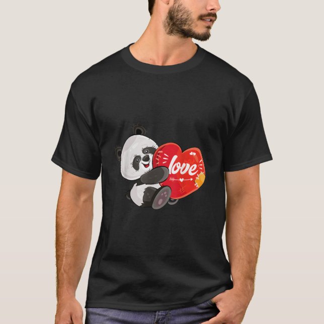 Camiseta Panda Abraçando o Urso que Ele Ama Panda (Frente)