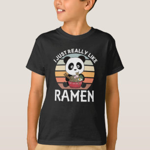Camiseta Panda Acionada Por Ramen Sweet Kawaii Noodle Panda