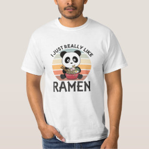 Camiseta Panda Acionada Por Ramen Sweet Kawaii Noodle Panda