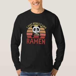 Camiseta Panda Acionada Por Ramen Sweet Kawaii Noodle Panda