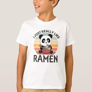 Camiseta Panda Acionada Por Ramen Sweet Kawaii Noodle Panda