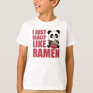 Camiseta Panda Acionada Por Ramen Sweet Kawaii Noodle Panda