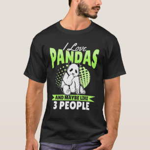 Camiseta Panda - Adoro Pandas e talvez 3 Pessoas