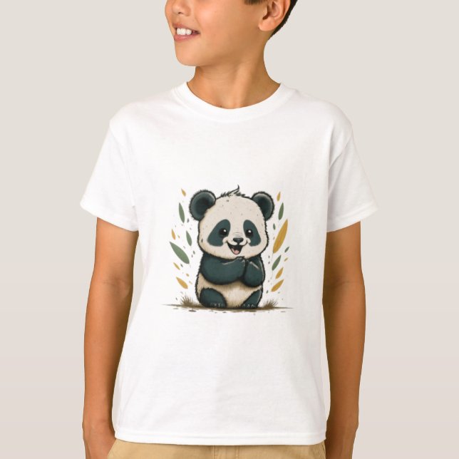 Camiseta panda alegre (Frente)