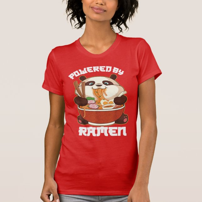 Camiseta PANDA ALIMENTADA POR RAMEN | Fat Panda Comendo Ram (Frente)