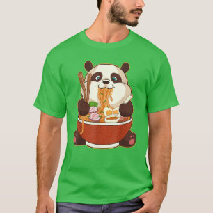 Camiseta PANDA ALIMENTADA POR RAMEN  Fat Panda Comendo Rame