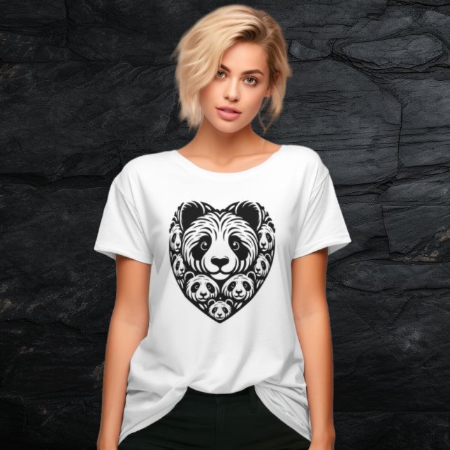 Camiseta Panda ama coração (Criador carregado)