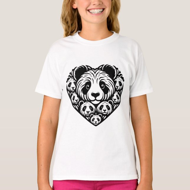 Camiseta Panda ama coração (Frente)