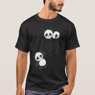 Camiseta Panda Amantes Cute Kawaii Baby Pandas Em Pocket