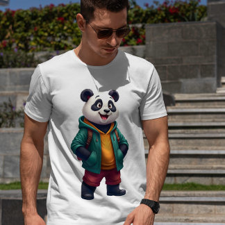 Camiseta Panda animada - Pronta para aventura