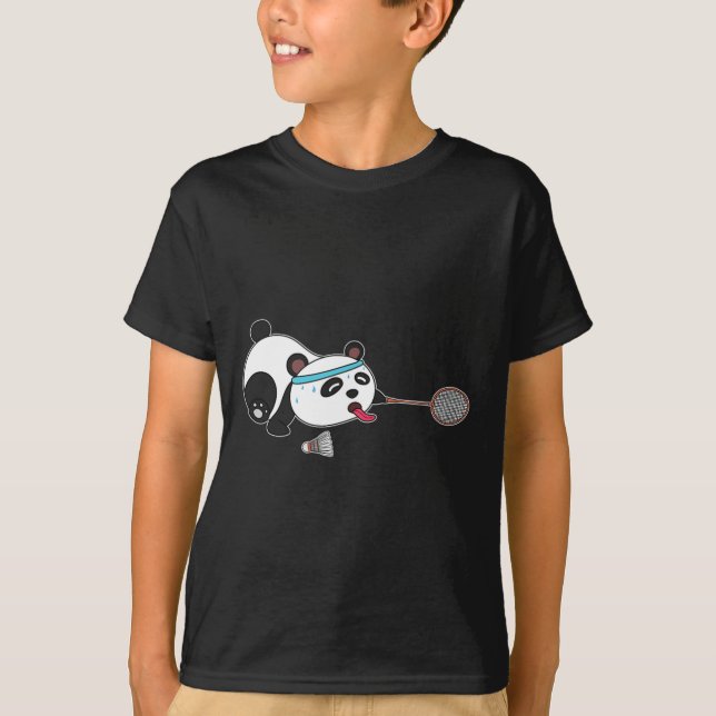 Camiseta Panda Animal Badminton Shutles (Frente)