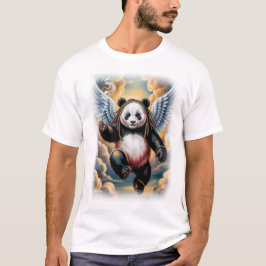 Camiseta Panda Anjo Jamaicano em Preto
