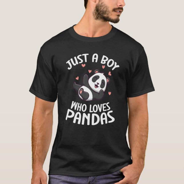 Camiseta Panda Apenas Um Menino Que Ama Pandas (Frente)