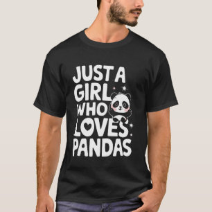 Camiseta Panda Apenas Uma Menina Que Ama Pandas