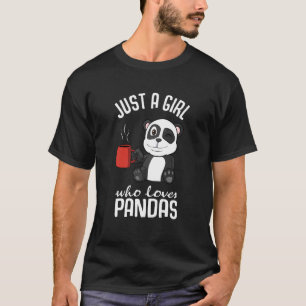 Camiseta Panda Apenas Uma Menina Que Ama Pandas